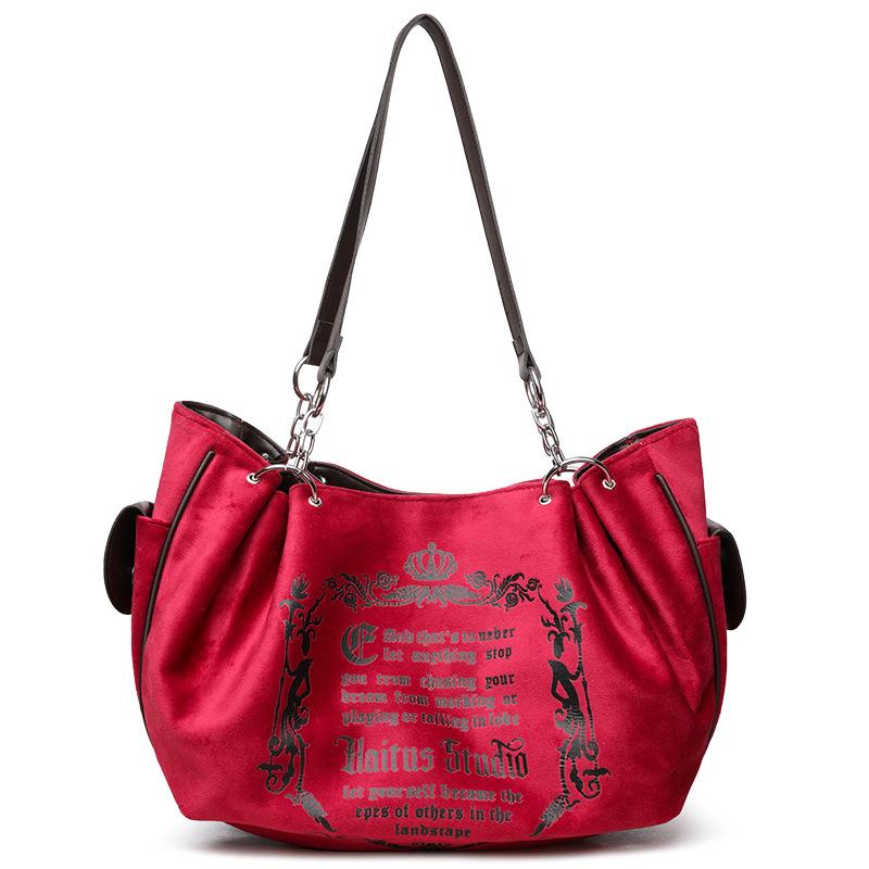 Винтажная художественная сумка-тоут с цепочкой большой вместимости, женская модная мягкая сумка кроссбоди в форме тыквы