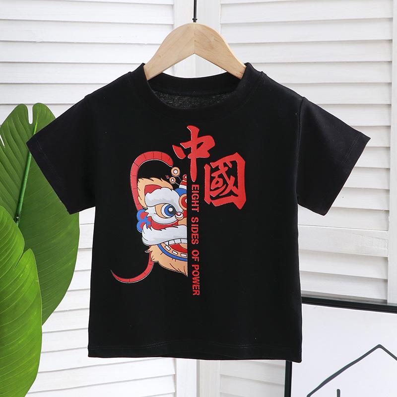 Новая детская футболка с короткими рукавами из хлопка «Айсберг» для мальчиков и девочек, летняя детская тенденция с половиной рукавов, взорвала улицу.