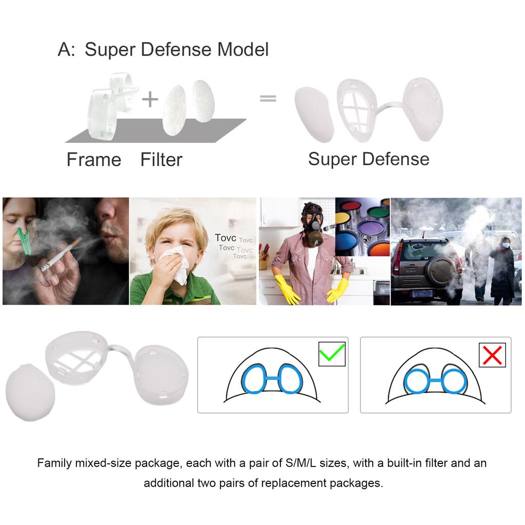 Назальные фильтры, Дышащие носовые свечи Фильтр для носа Дышащие назальные фильтры с Контейнером для хранения для людей с тяжелым ринитом,