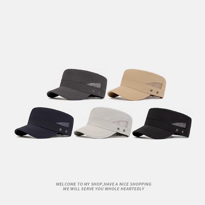 Летняя быстросохнущая плоская шляпа мужская уличная дышащая спортивная кепка сетчатая солнцезащитная шляпа