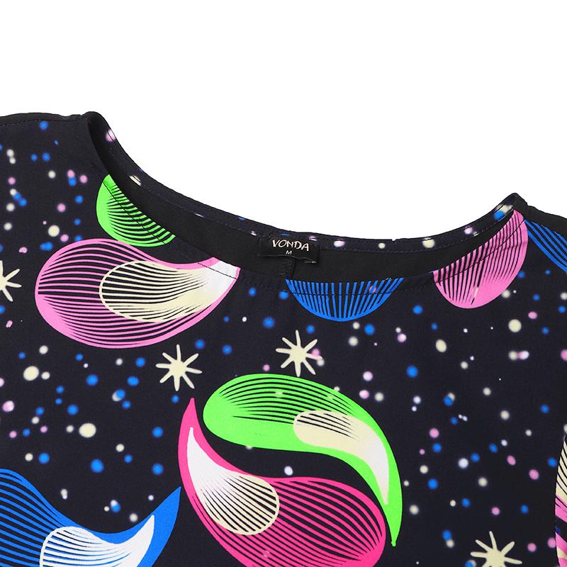 Женские платья больших размеров с круглым вырезом и длинным рукавом с принтом