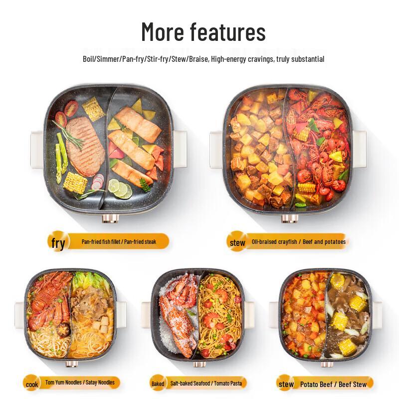 Midea 6L Multifunction Divided Electric Hot Pot