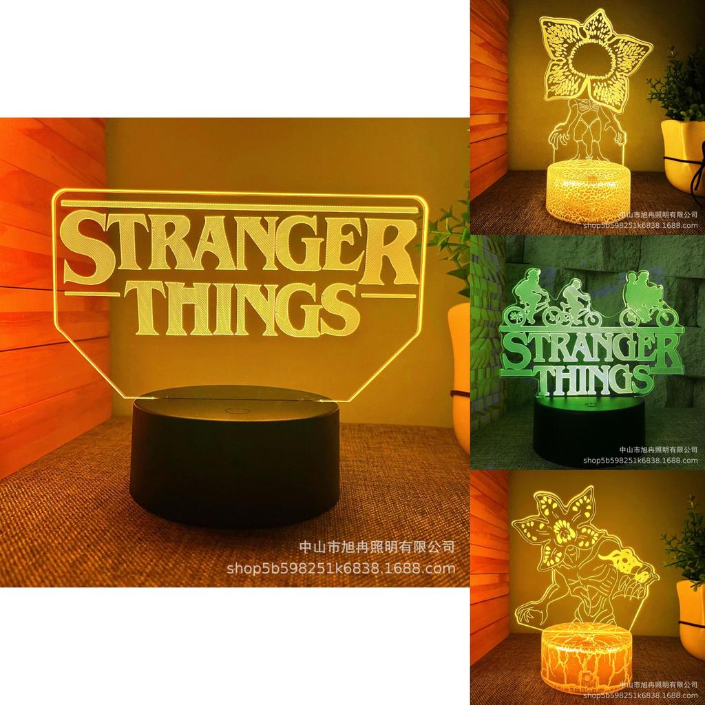 Странные вещи 3D светодиодный ночник с 16-цветным пультом для декора детской спальни