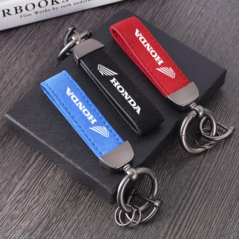 Leather Motorcycle Key Chain Ring Buckle Keyring Pendant Gift For Honda CB400 CB650F CBF CBR250RR CRF SH300 NC750 Accessories IP8