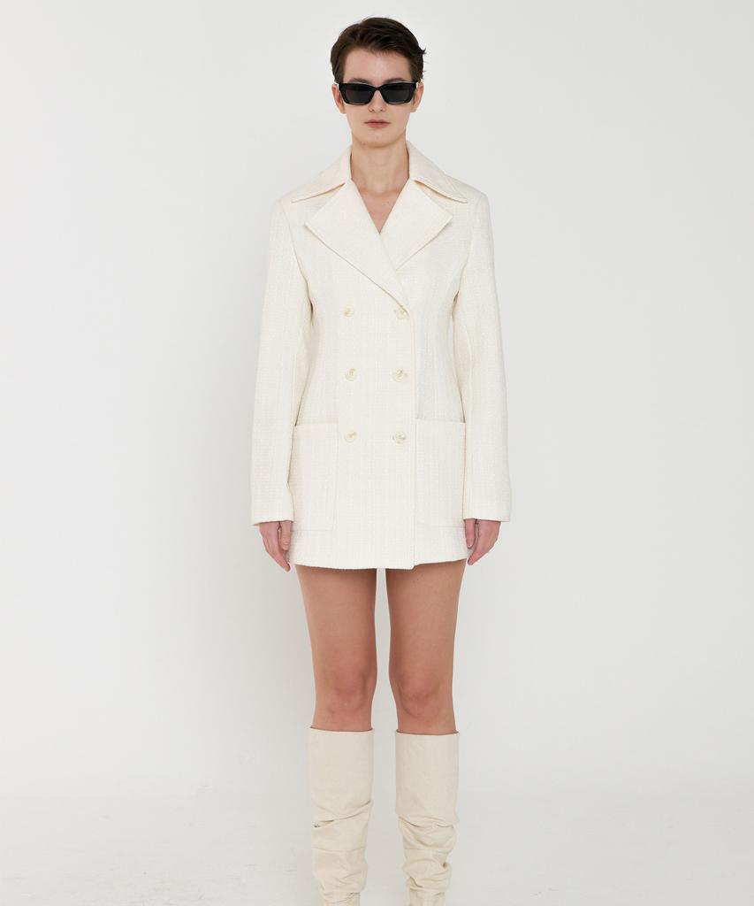 320 Showroom Dining Double Tweed Jacket One Piece Ivory