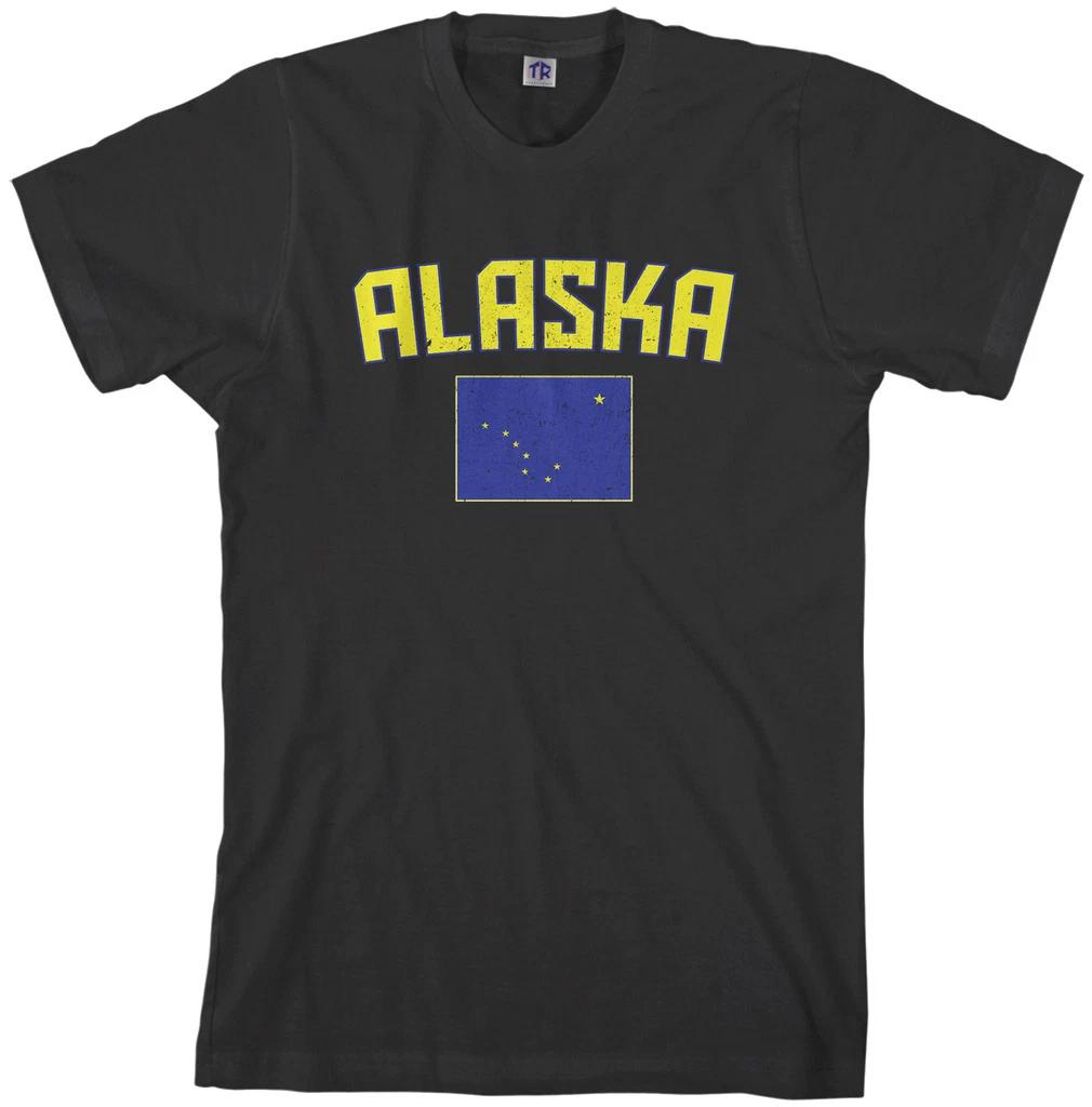Threadrock Men's Alaska Flag T shirt State Juneau Anchorage