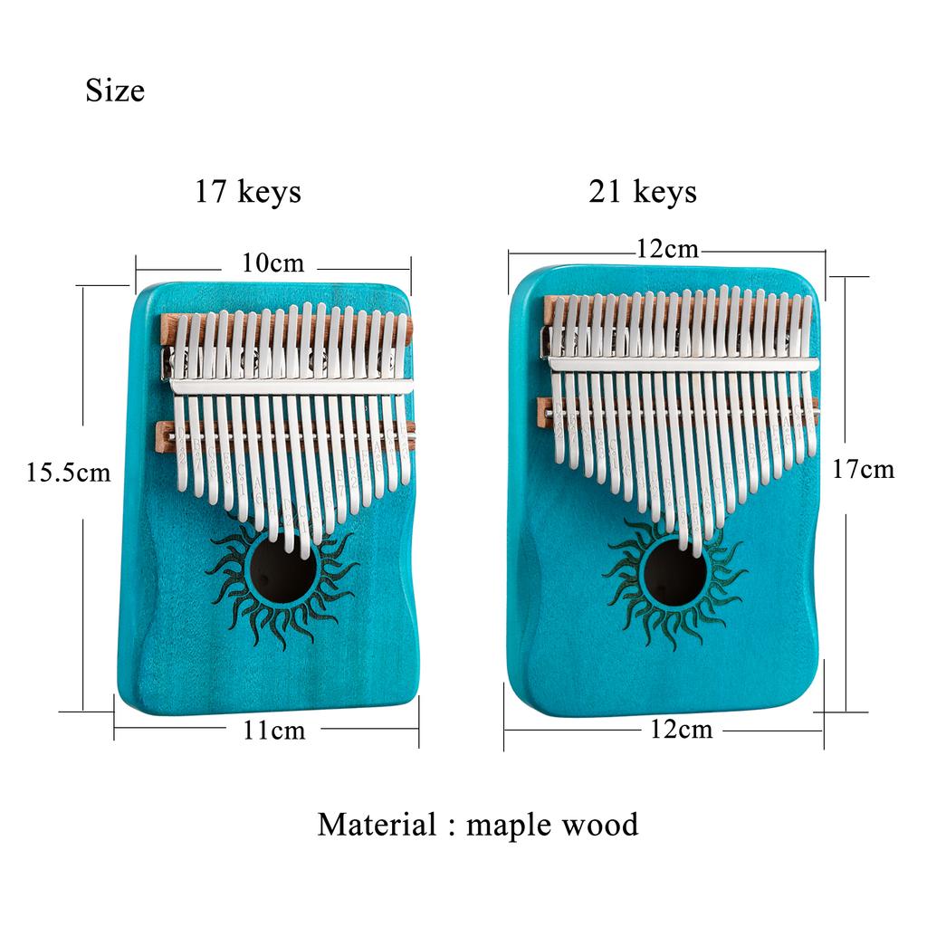21 Key Maple Kalimba Thumb Piano Portable for Beginners Gift for Kids and Adults Musical Instrument 17 Key