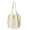 Knitted Handbag with Convenient Structure Solid Color Spacious Beach Bag Exotic Vacation Roomy Tote Bag