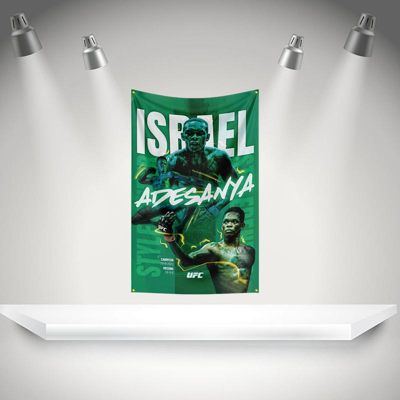 Iisrael Adesanya Flag Boxer Banner 3x5ft With Brass Grommets Hd Printing Tapestry Exhibition Boxer Sports Fans Garage Decor