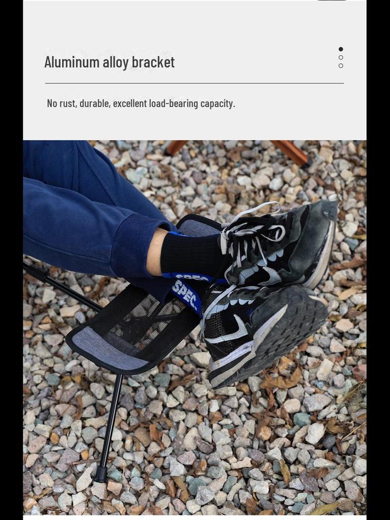 Folding Outdoor Camping Moon Chair with Footrest - Lightweight & Portable