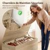 Storage chest, storage bench with hinged lid and safety hinges, 100 x 40 x 40 cm, natural