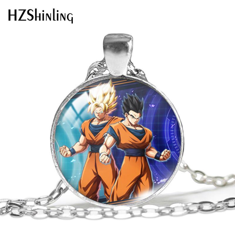 Stunning Seven Dragon Balls Anime Jewelry Necklace With Geometric Glass Pendant