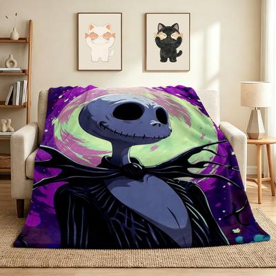 Nightmare Before Christmas Flannel Blanket Throw Blanket Soft Warm Sofa Bed Camping Home Decor Unique Christmas Gift C9211534