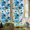 Fresh and Vibrant Laser-Cut Blue Flower Branch Home Decor Glass Window Adhesive Sticker