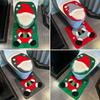 Santa Toilet Seat Cover 2-Piece Christmas Bathroom Set Santa Claus Toilet Seat Cover And Mat Set for New Year Indoor Bathroom Decor