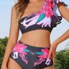 2025 Stylish One-Shoulder Bikini - Sexy European & American Print Two-Piece Swimsuit Available Now