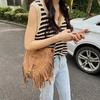 2024 Stylish Women's Faux Deerskin Suede Beach Shoulder Crossbody Bag with Tassels - Large Capacity, Perfect for Summer Travel