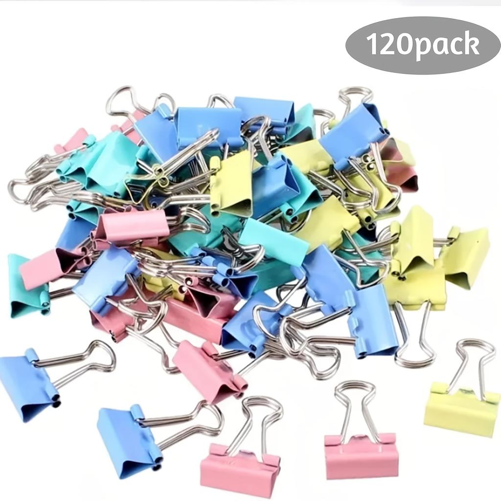120 шт. зажимов для бумаг 0,75 дюйма/2 см, упаковка из 120 шт. - на выбор цвета, надежное крепление для документов и организации дома/офиса