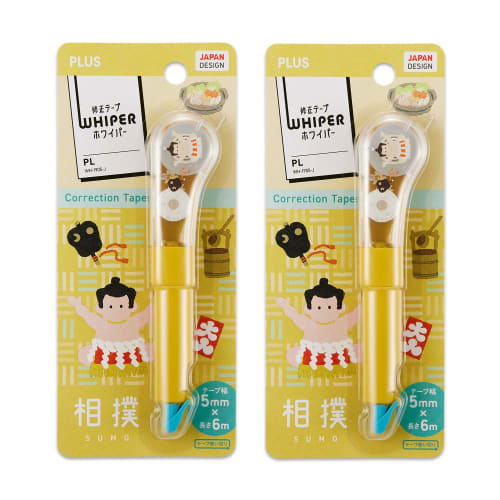 Plus Correction Tape Whiper PL Japanese Souvenir Series Sumo Set of 2 5mm WH-1905J 52-524 2