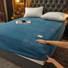 Soft Warm Velvet Fleece Fitted Sheet Elastic Mattress Protector Cover Winter Flannel Couple Luxury Double Bed Bedsheet 90