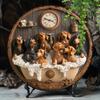 1 Piece 2D Dachshund Bathing Sign 8 Inch Round Wooden Wall Sign for Indoor and Outdoor Farm Restaurant Garden Bar Cafe Gym