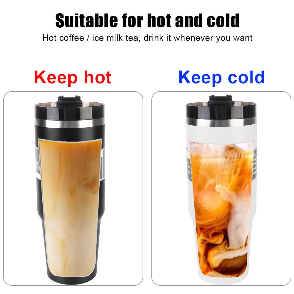 Car Thermos Mug 890ML 30oz Double-layer Cup With Free Straw Coffee Mug Insulated and cold coffee cup Stainless Steel