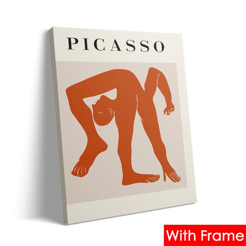 Abstract Picasso Matisse Yayoi Kusama Wall Art Canvas Painting with Frame Nordic Aesthetics Posters and Prints Living Room Decor