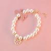 Adorable Bowknot Lightweight Pet Necklace Dog Kitten Imitation Pearl Collar Jewelry for Photo Shooting