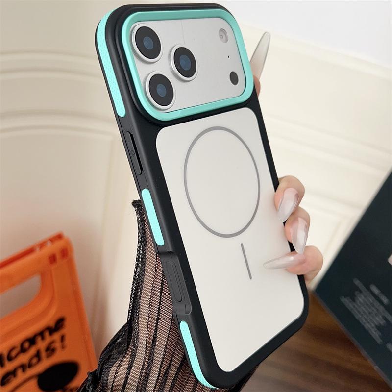 Двухцветный магнитный чехол для iPhone 17 Pro Max, с ощущением кожи, совместим с iPhone 14/13/15/16.