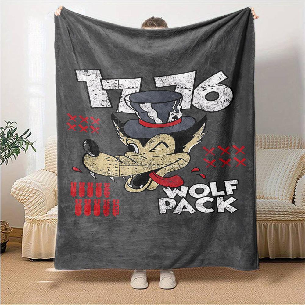 1pc wolf pack Soft Warm Throw for Home, Office, Trave, All-Season Cozy Bedding Gift, Office Cozy Accessory 1184