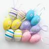 12Pcs/Set DIY Craft Easter Simulation Egg Cartoon Artificial Egg Pendant  Hanging Ornament