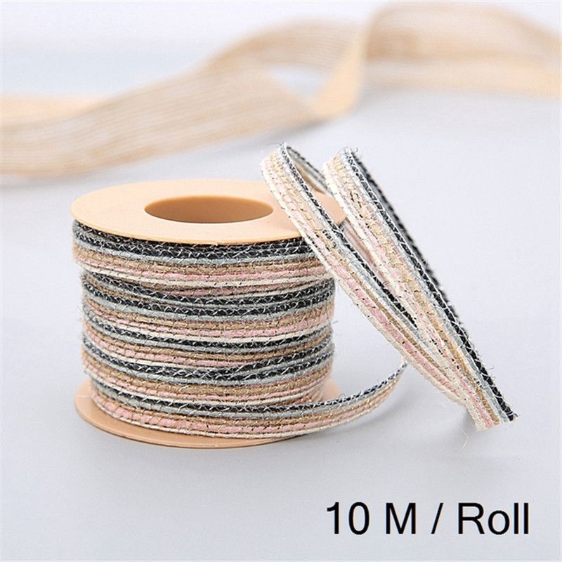 Decoration Knit Ribbon Lace Fish Silk Linen Multicolor Hemp Rope 10M Bowknot