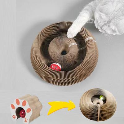 Забавная игрушка для кошек, волшебная доска для кошек, множество форм с мячом, круглая игрушка для кошачьих когтей из гофрированной бумаги, домик для кошек
