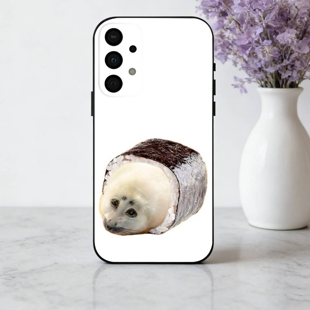 Чехол для телефона S-Seal F-Funny C-Cute для Samsung Galaxy A73, A72, A71, A70, A53, A52, A51, Других Мягкий черный чехол