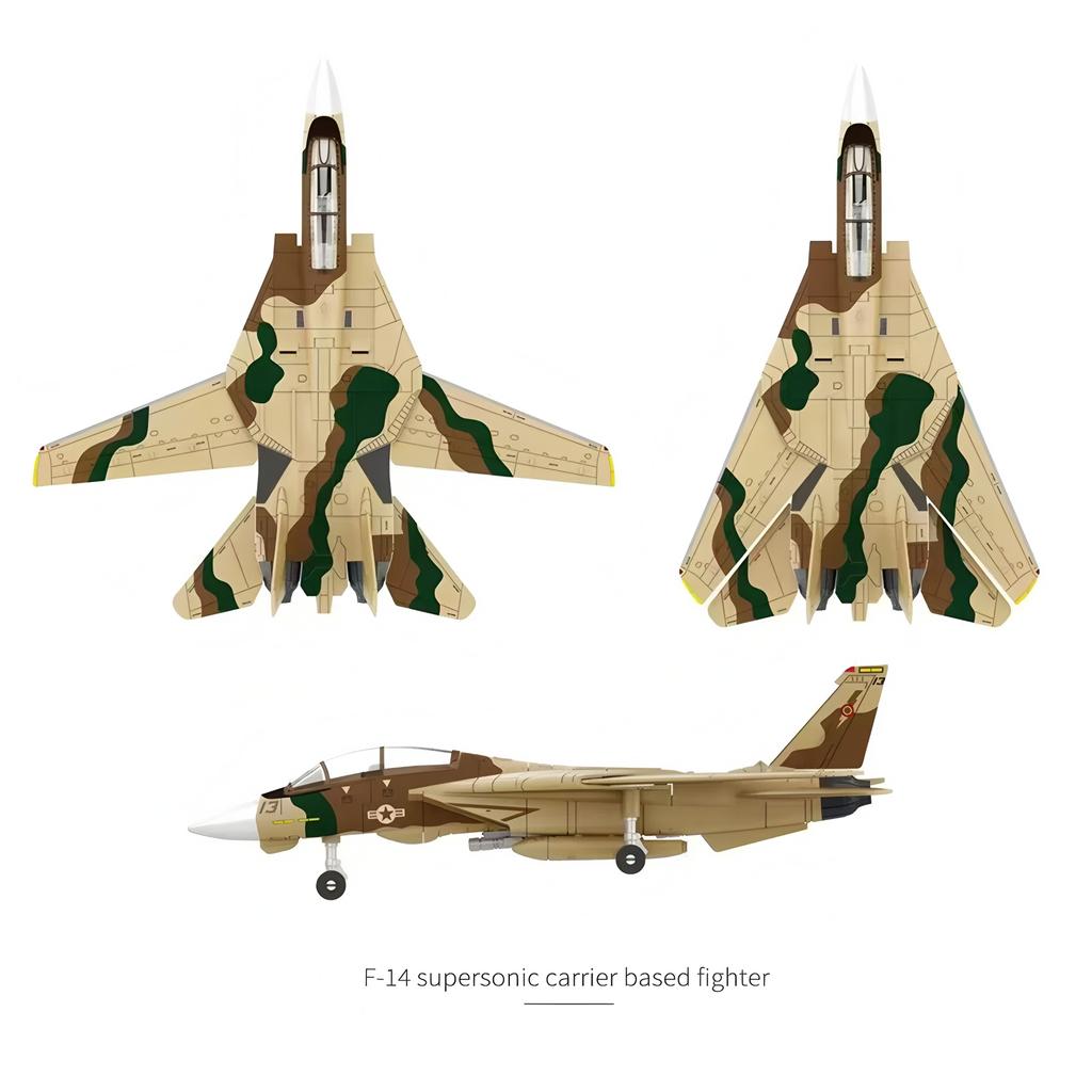 1/72 Военная Модель Строительный Кирпичик Игрушка F-14 Tomcat Сверхзвуковой Самолет Истребитель Современное Оружие Сборка Пазл Коллекция Игрушки для Игры