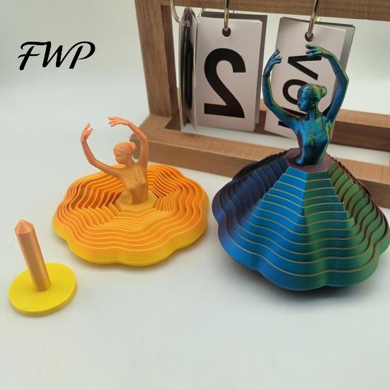Artistic Fidget Spinner 3D Printed Spinning Ballerina Toy Ballet Dancer Expanded Sensory Office Desk Stress Reliever Whirling Spiral Relief for Adults