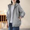 Женское пальто Зимнее Утепленное Большого размера Повседневное Однотонное Свободное Двухслойное Худи