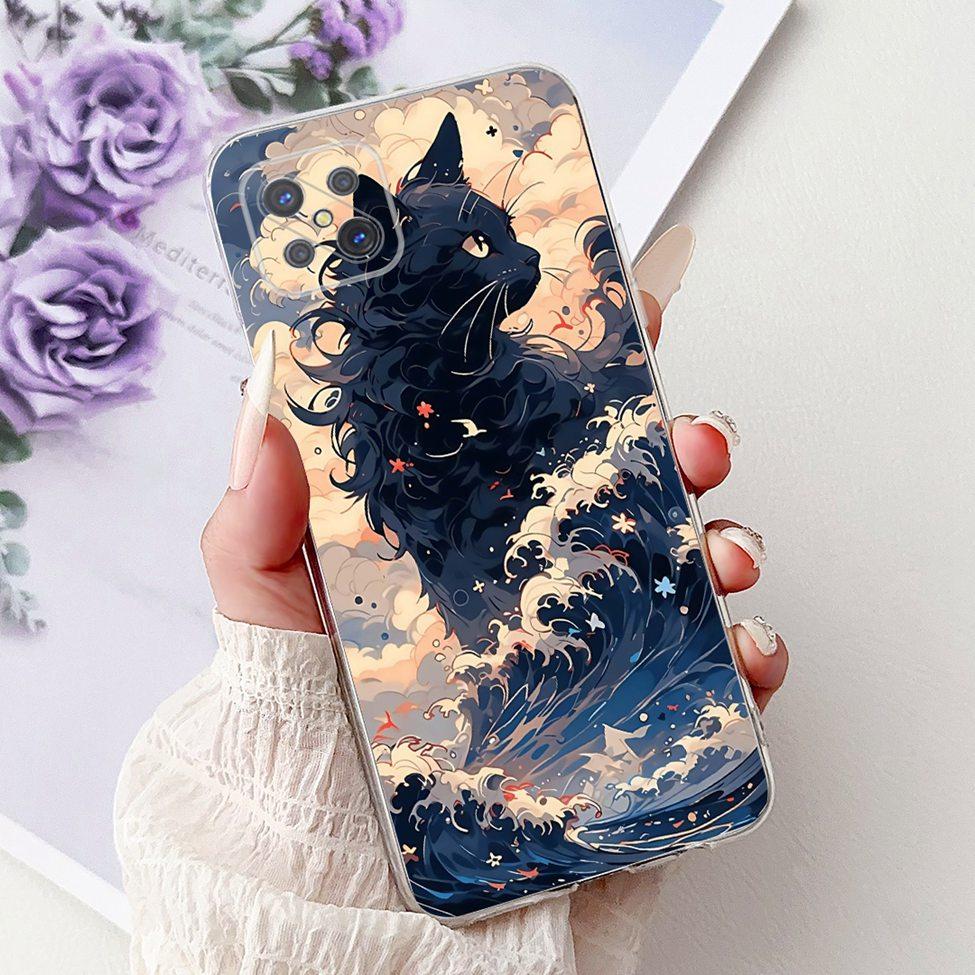 Прозрачный чехол-крышка для Oppo Reno 4Z 5G CPH2065 Милый Кот Модные Цветы Расписанный Мягкий Задний Чехол Для Телефона Oppo Reno4 Z 5G