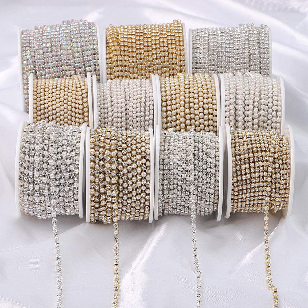 Золотисто-серебристая кисточка AB плотная цепочка со стразами плотная цепочка с когтями блестящие украшения цепочка со стразами блестящая отделка аппликация