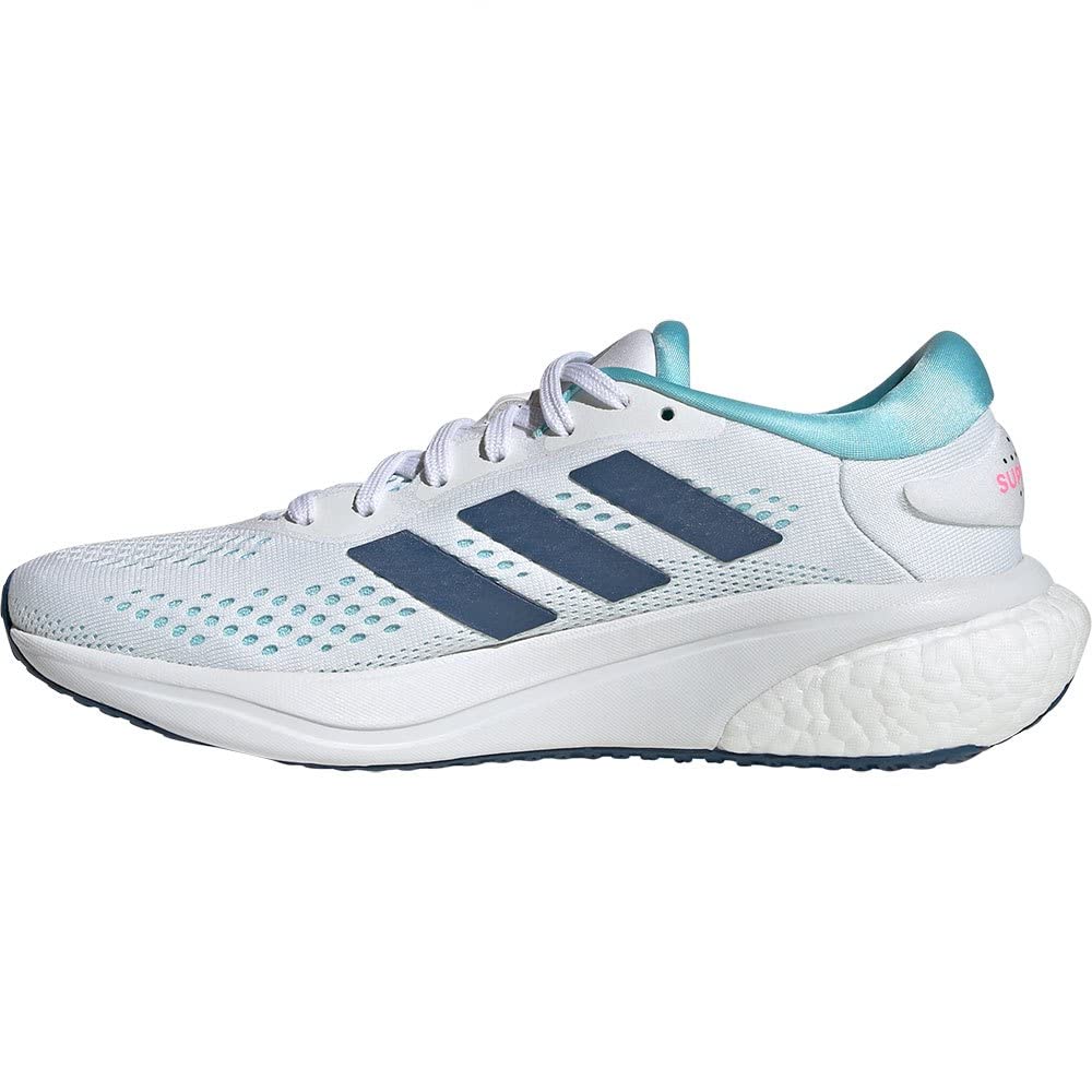 Adidas Supernova 2 Running Shoes, Women's, White/Wondersteel/Bliss Blue (GW9100), Size 22.5 cm
