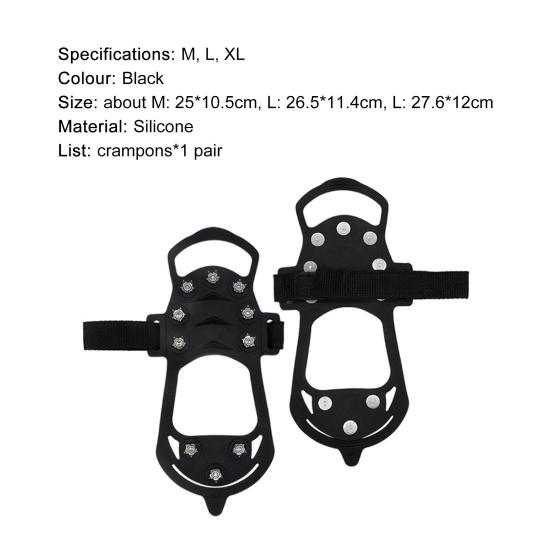 1 пара обуви с ледоступами, сцепление, устойчивая к коррозии, износостойкий силикон, 10 шипов