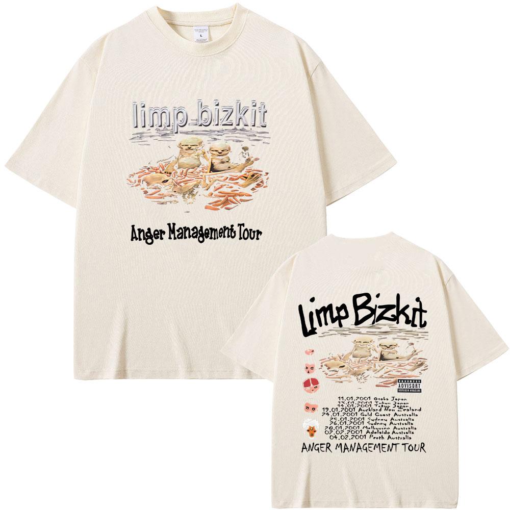 90s Rock Band Limp Bizkit Anger Management Tour T Shirts Summer Men Women Casual Cotton Streetwear Unisex High Quality Tshirt
