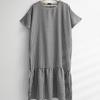 Shop   Women Gingham Check Easywear Short Sleeve Long Dress Beige Ara Wdr 3369