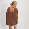 Women S Street Style Crew Neck Long Sleeve Solid Color Sweater