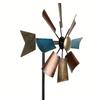 Creative Metal Windmill Outdoor Decoration Wrought Iron Garden Ornament Plane Shape Fashion Windmill Suitable for Christmas Halloween Home Decoration