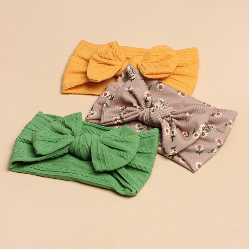 3Pcs new children's headscarf, baby cute bow headband combination, comfortable baby headband.