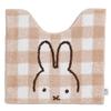 Senko Miffy Check Line Toilet Mat, Approx. 58 X 60 Cm, Beige, Character Animal, Miffy 66982