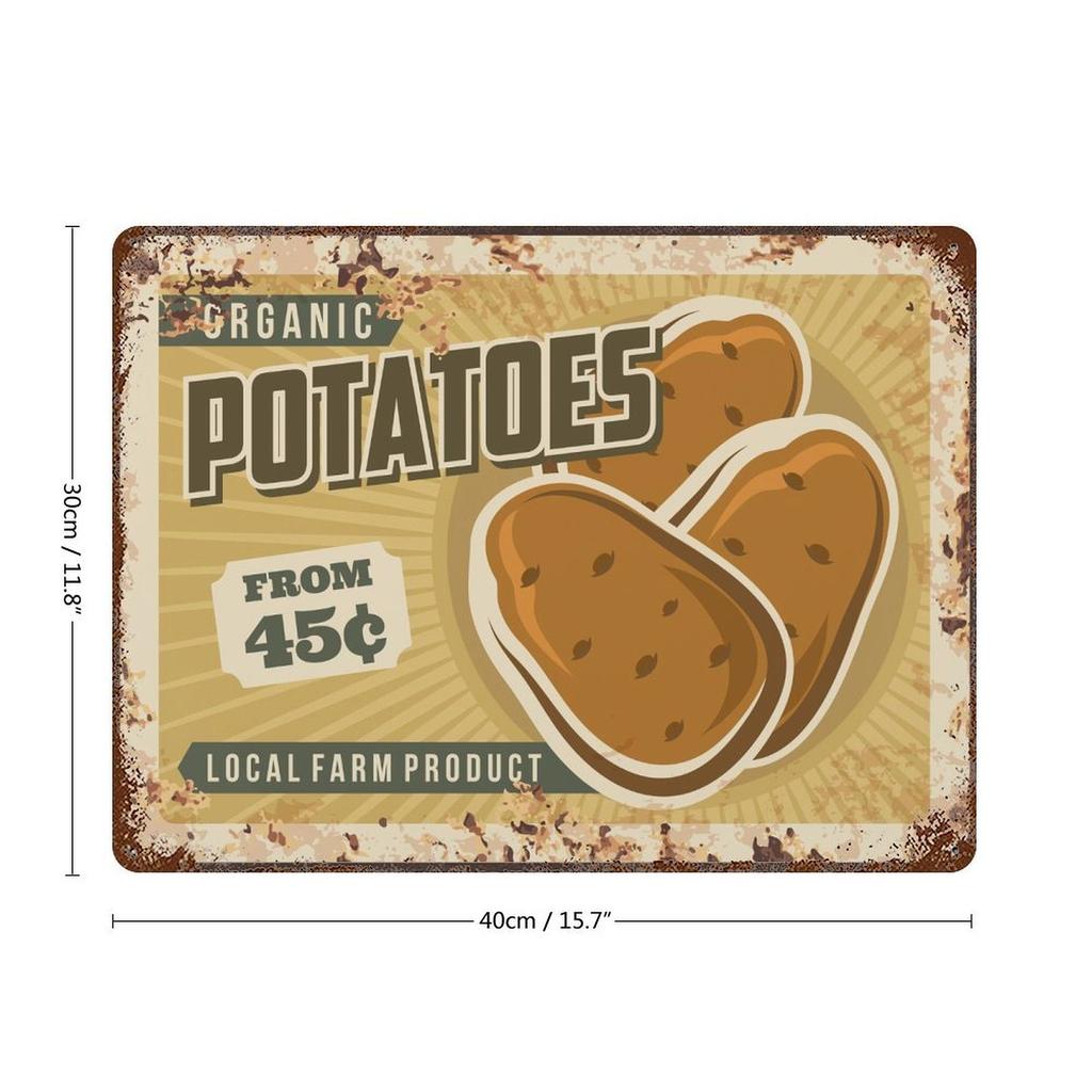 1-Pack vintage shabby wall hanging metal, 20×30cm and 30×40cm, rust-effect sign for kitchen, bar or gallery