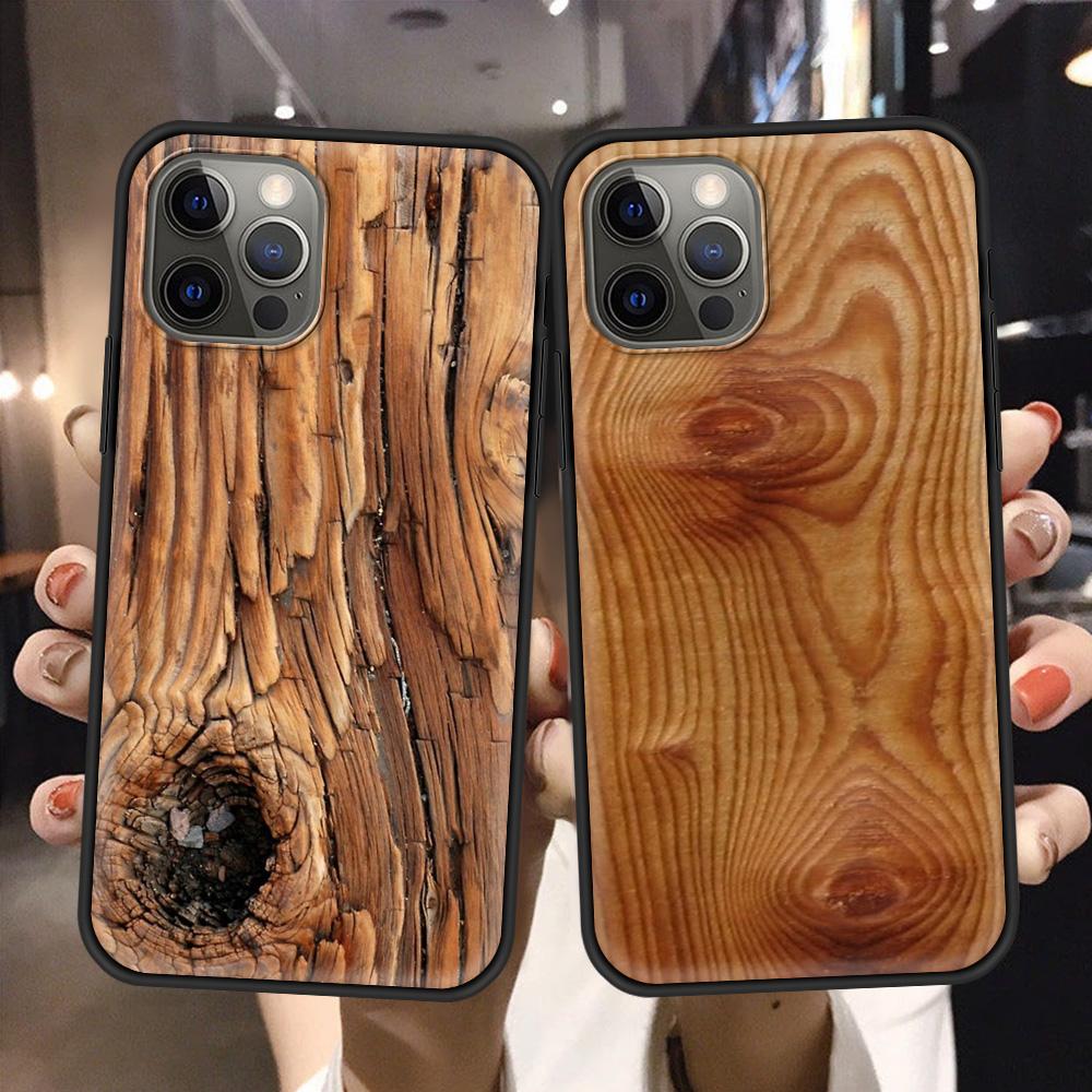 Wood Grain Phone Case For iPhone Samsung Galaxy Redmi Xiaomi Oppo OnePlus Note S A 7 8 9 10 11 12 13 14 20 21 22 23 53 54 Pro Max Plus Ultra TPU Soft