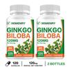 Ginkgo biloba extract capsules, 120mg per serving, high concentration of ginkgo essence, suitable for both men and women.